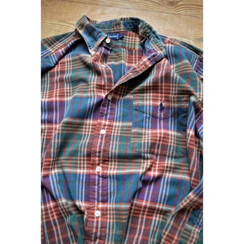 RALPH LAUREN Blaire LARGE Button Shirt Plaid